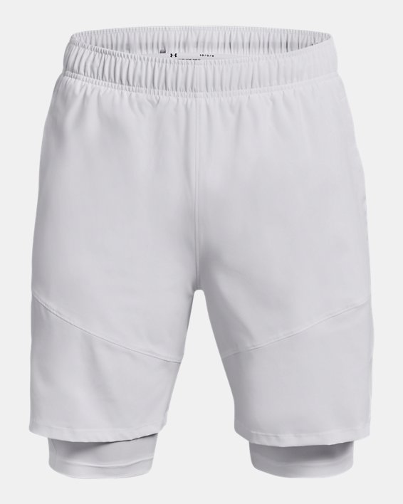 Men's UA Woven 2-in-1 Shorts, White, pdpMainDesktop image number 5